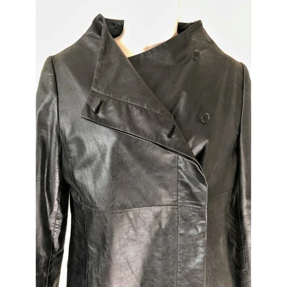 Demoo Parkchoonmoo MEDIUM Black Leather Coat - RARE!